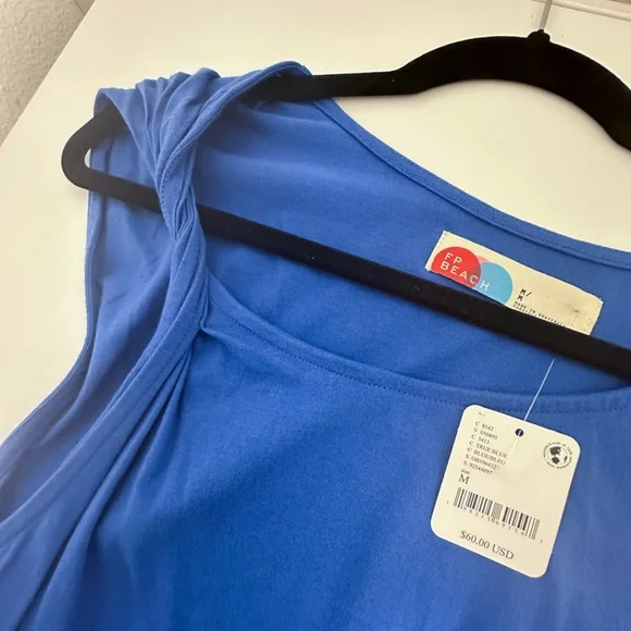 Free People Drew Tee Midi in True Blue size Medium NWT - Picture 7 of 13